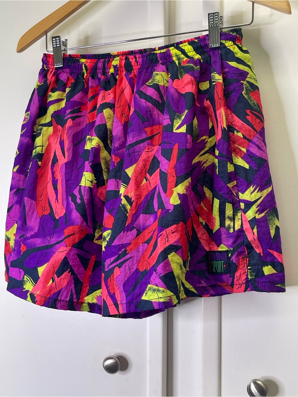 Vintage 1980  In Sport For Women Abstract Neon Shorts Sz XL